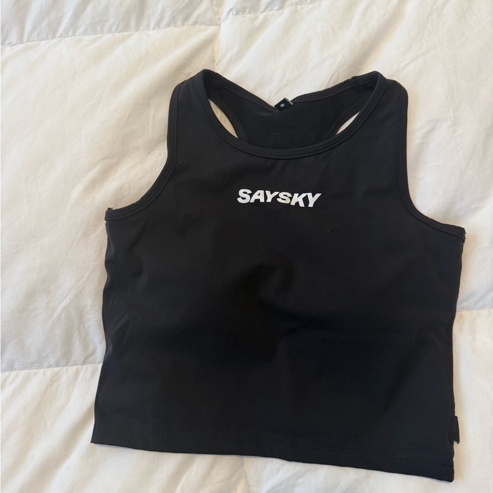 SAYSKY Women's Black Crop Top